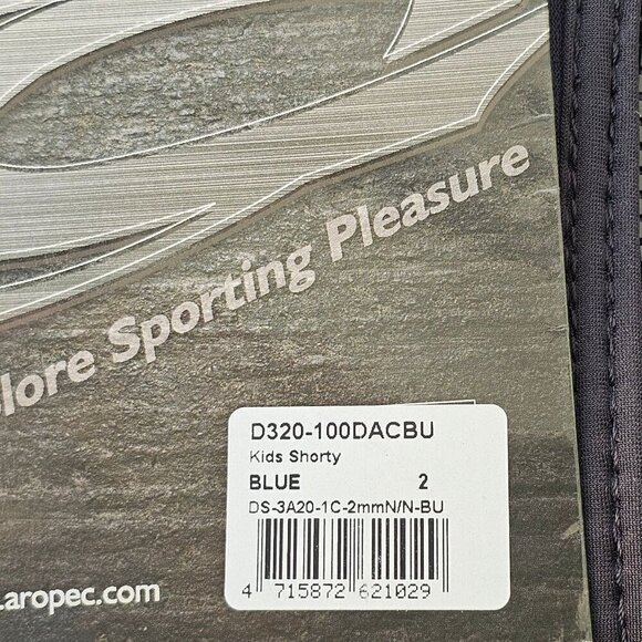 Aropec Kids Shorty Wet Suite Kids 2 Blue Black Neoprene Zip Front Short Slv NWT - Picture 3 of 6